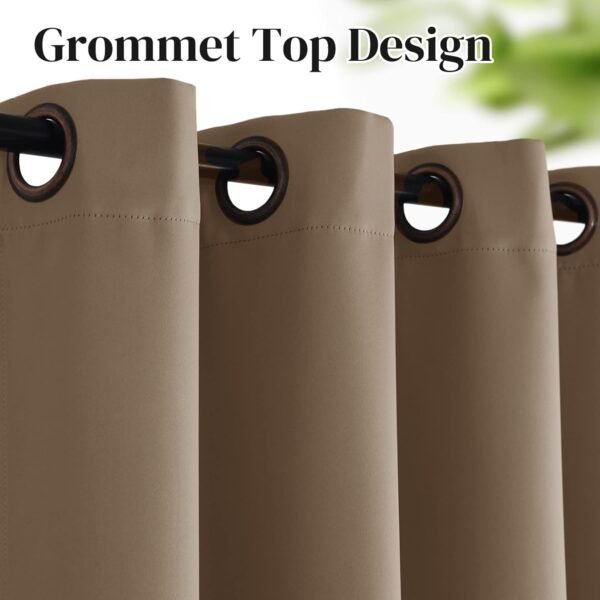 Rose Home Fashion Blackout Thermal Insulated Curtain - Antique Bronze Grommet Top for Bedroom 52W by 63L Inches-Taupe - Image 5