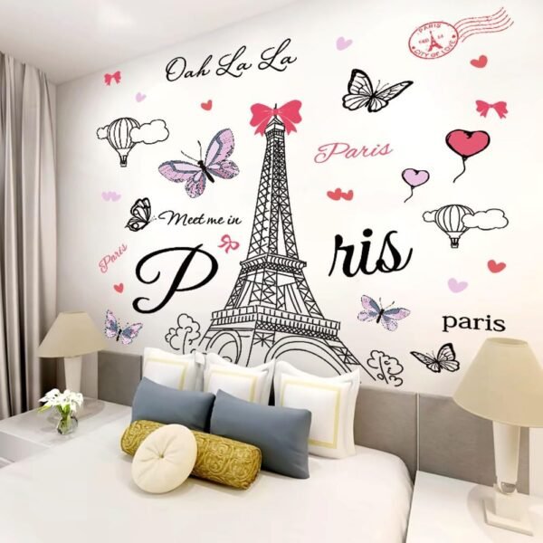 Wall Stickers Paris Tower Wall Decals Eiffel Tower Wall Decal Peel and Stick Paris Tower Wall Art Sticker - Image 3