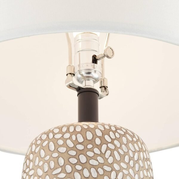 360 Lighting Anna 27 1/4" Tall Modern Coastal Table Lamps Set of 2 Beige Pebbled Fabric - Image 2