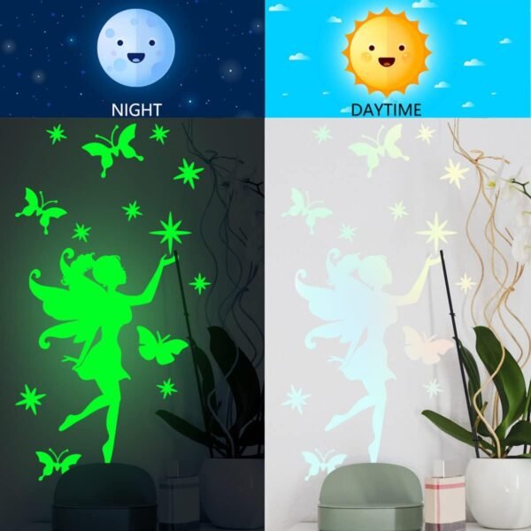 Glow in The Dark Fairy Wall Decals Butterfly Wall Stickers - Image 2