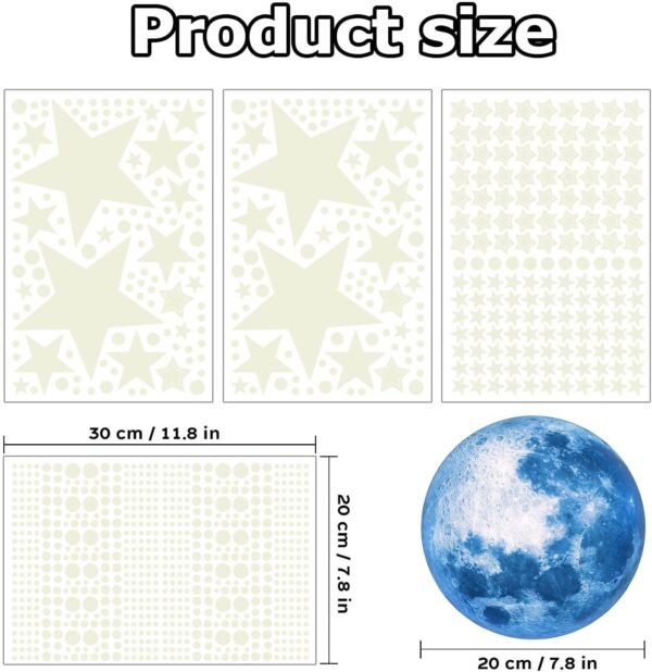 1138Pcs Glow in The Dark Stars, Glow in The Dark Moon for Ceiling Planets Space Wall Stickers Solar System Galaxy Wall Decals for Kids Boys Bedroom Living Room Decoration -Blue - Image 4