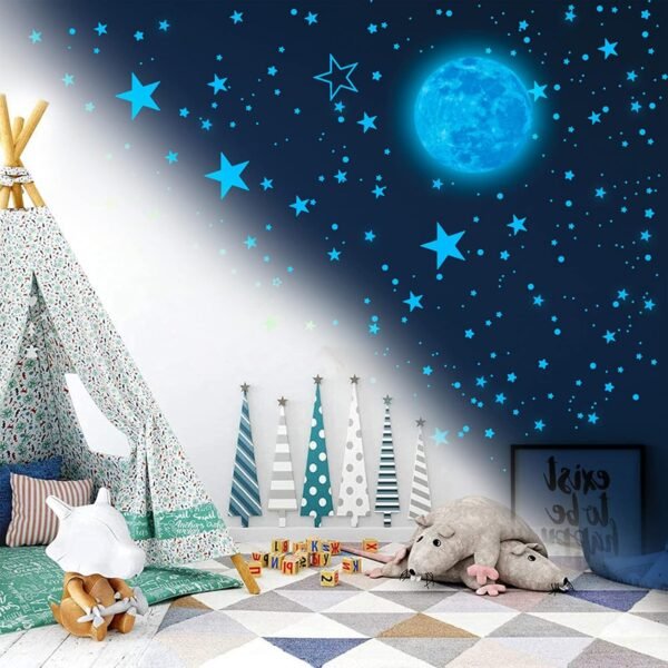 1049 Pieces Luminous Sticker Wall Decal Luminous Stars self-Adhesive Children's Room Wall Stickers - Image 2