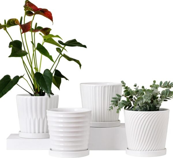 white ceramic flower pot