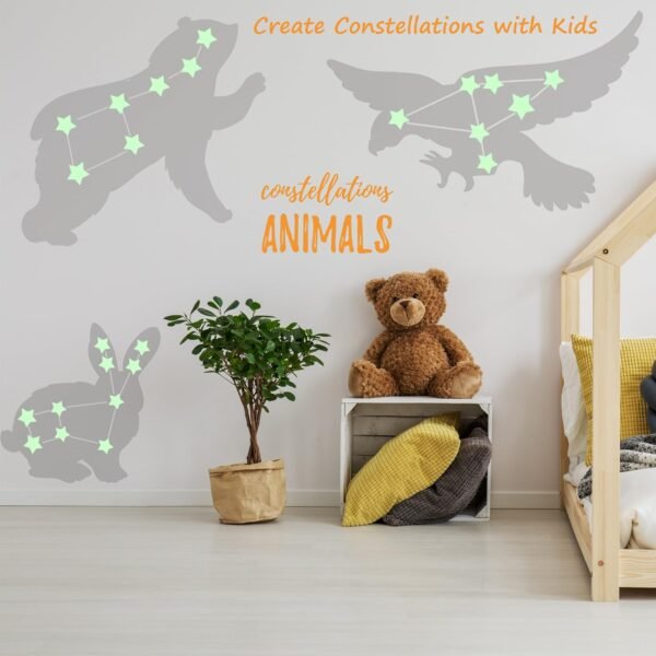 A Set Kids Bedroom Fluorescent Glow In The Dark Stars Wall Stickers - Image 4