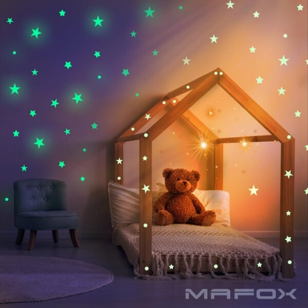 A Set Kids Bedroom Fluorescent Glow In The Dark Stars Wall Stickers - Image 3