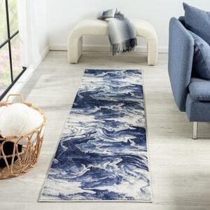 marble abstract clouds area rug