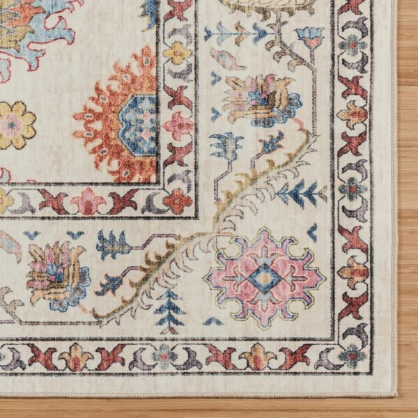 Gertmenian Printed Indoor Boho Area Rug - Non Slip, Ultra Thin, Super Strong, Printed Rug - Image 3