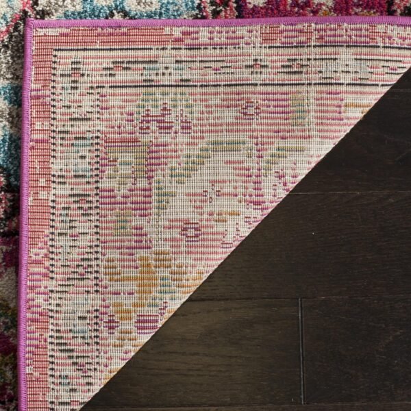 SAFAVIEH Monaco Collection Area Rug - 10' x 14', Pink & Multi, Boho Chic Medallion Distressed Design - Image 5